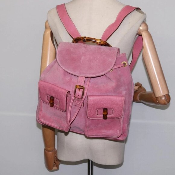 GUCCI Backpack Suede Pink Gold 003 2058 0016 main image 6